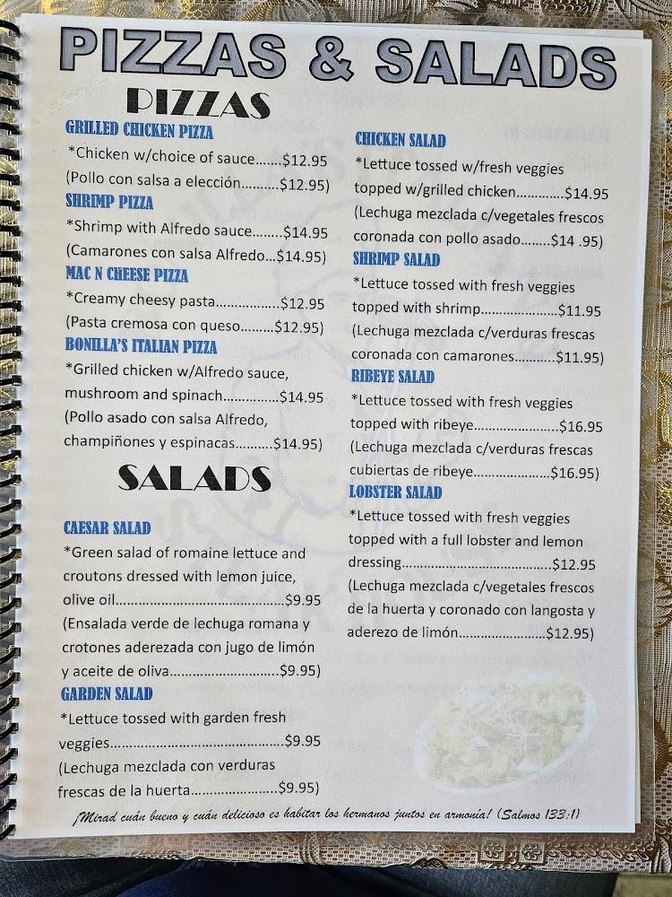 Bonilla's Italian & Steak House Menu image 3